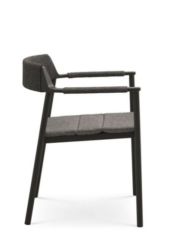 Salina havestol, m. armln og hynde - antracitgr stof og aluminium