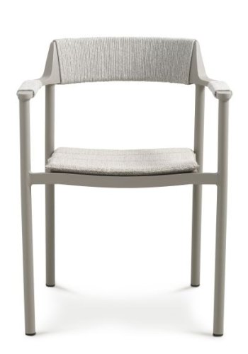 Salina havestol, m. armln og hynde - sand stof og aluminium