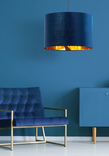 TK Tercino loftlampe 380 - guld og blt stof