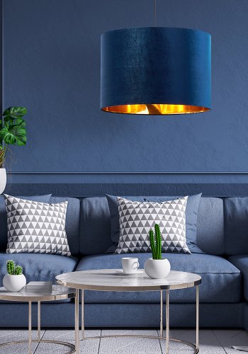 TK Tercino loftlampe 380 - guld og blt stof