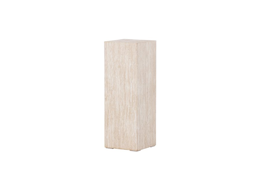 VIND COLLECTION Ramsvik sidebord, kvadratisk - beige MDF med travertin look (23x23xH:65)