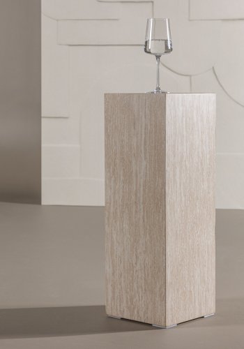 VIND COLLECTION Ramsvik sidebord, kvadratisk - beige MDF med travertin look (23x23xH:65)