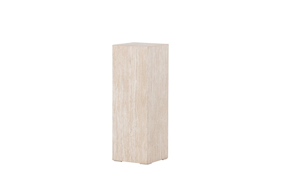 VIND COLLECTION Ramsvik sidebord, kvadratisk - beige MDF med travertin look (23x23xH:65)