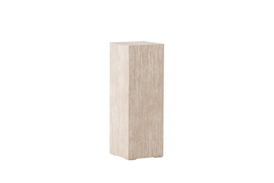 VIND COLLECTION Ramsvik sidebord, kvadratisk - beige MDF med travertin look (23x23xH:65)