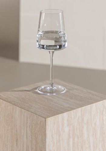 VIND COLLECTION Ramsvik sidebord, kvadratisk - beige MDF med travertin look (23x23xH:65)