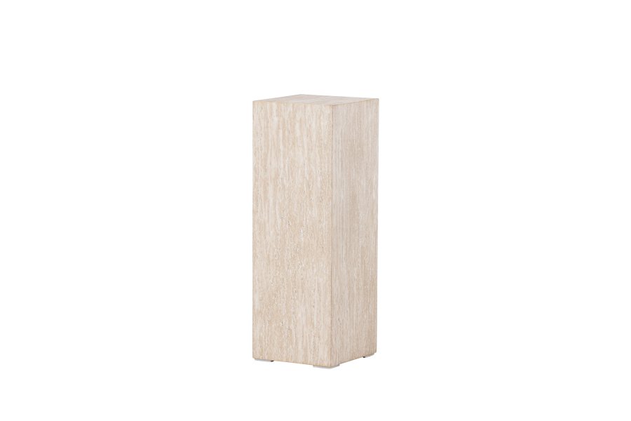 VIND COLLECTION Ramsvik sidebord, kvadratisk - beige MDF med travertin look (23x23xH:65)