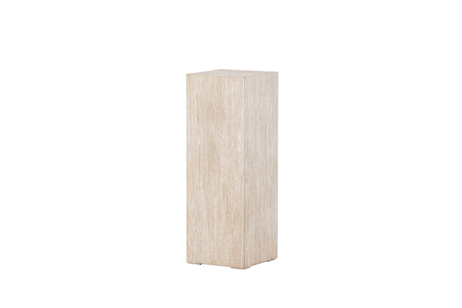 VIND COLLECTION Ramsvik sidebord, kvadratisk - beige MDF med travertin look (23x23xH:65)