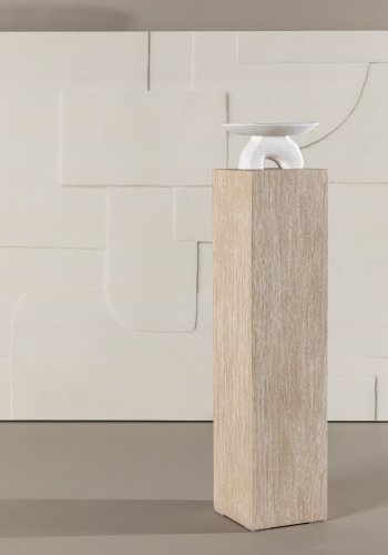 VIND COLLECTION Ramsvik sidebord, kvadratisk - beige MDF med travertin look (23x23xH:95)