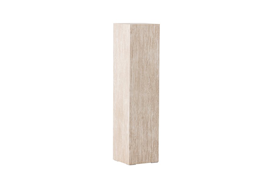 VIND COLLECTION Ramsvik sidebord, kvadratisk - beige MDF med travertin look (23x23xH:95)
