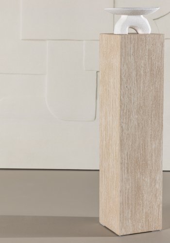 VIND COLLECTION Ramsvik sidebord, kvadratisk - beige MDF med travertin look (23x23xH:95)