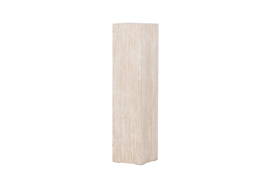 VIND COLLECTION Ramsvik sidebord, kvadratisk - beige MDF med travertin look (23x23xH:95)