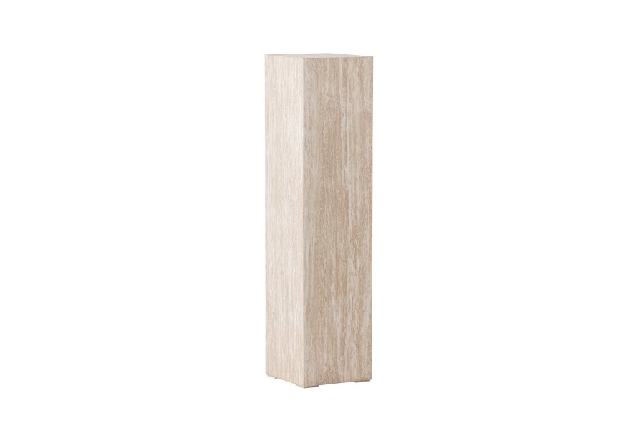 VIND COLLECTION Ramsvik sidebord, kvadratisk - beige MDF med travertin look (23x23xH:95)