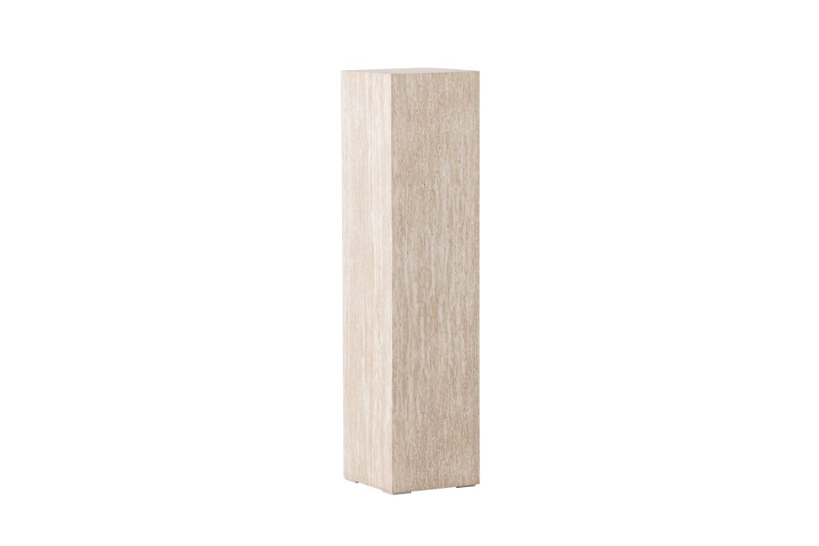 VIND COLLECTION Ramsvik sidebord, kvadratisk - beige MDF med travertin look (23x23xH:95)