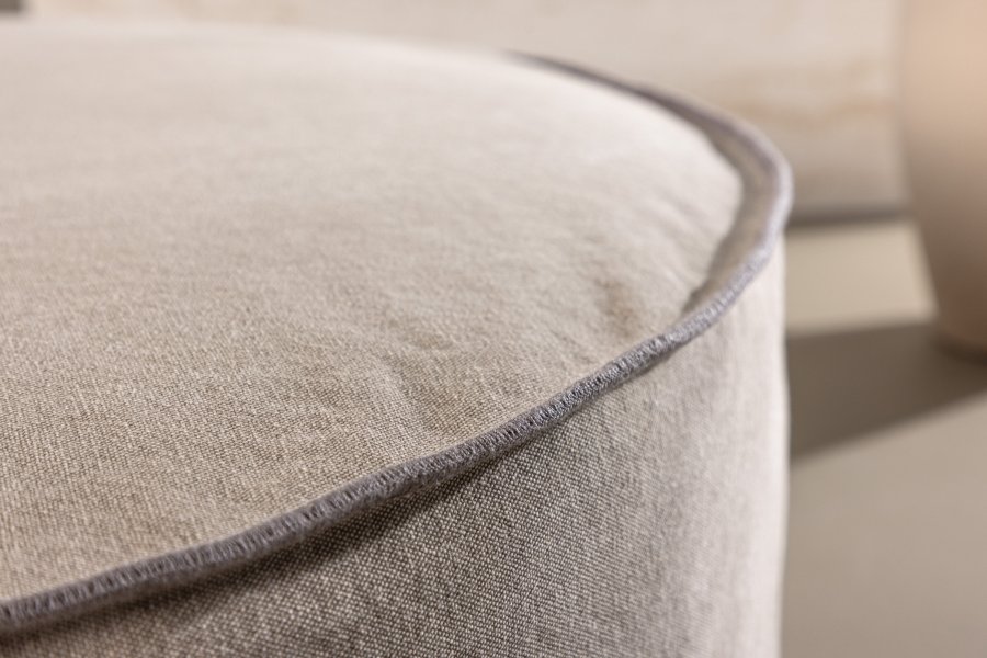 VIND COLLECTION Vindö ottoman, rund - brun stof (101)