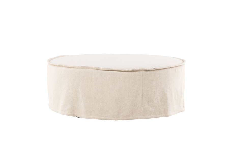 VIND COLLECTION Vindö ottoman, rund - beige stof (101)