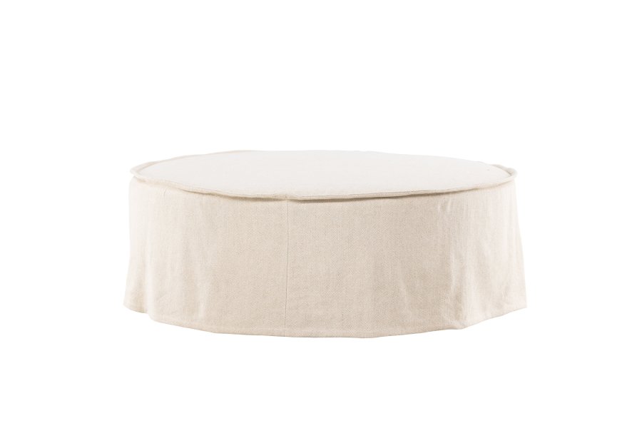 VIND COLLECTION Vindö ottoman, rund - beige stof (101)