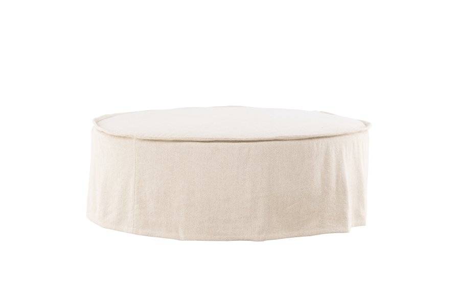 VIND COLLECTION Vindö ottoman, rund - beige stof (101)