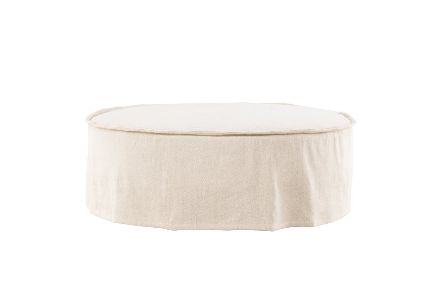 VIND COLLECTION Vindö ottoman, rund - beige stof (101)