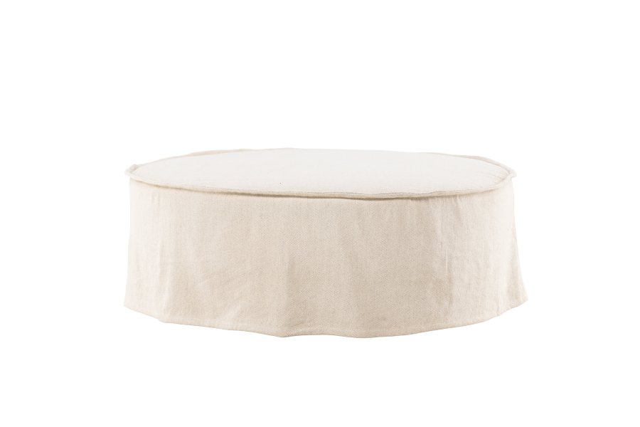 VIND COLLECTION Vindö ottoman, rund - beige stof (101)