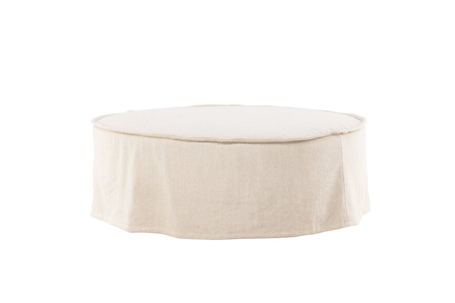 VIND COLLECTION Vindö ottoman, rund - beige stof (101)