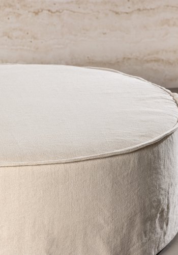VIND COLLECTION Vindö ottoman, rund - beige stof (101)