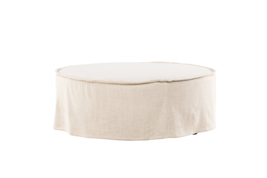 VIND COLLECTION Vindö ottoman, rund - beige stof (101)