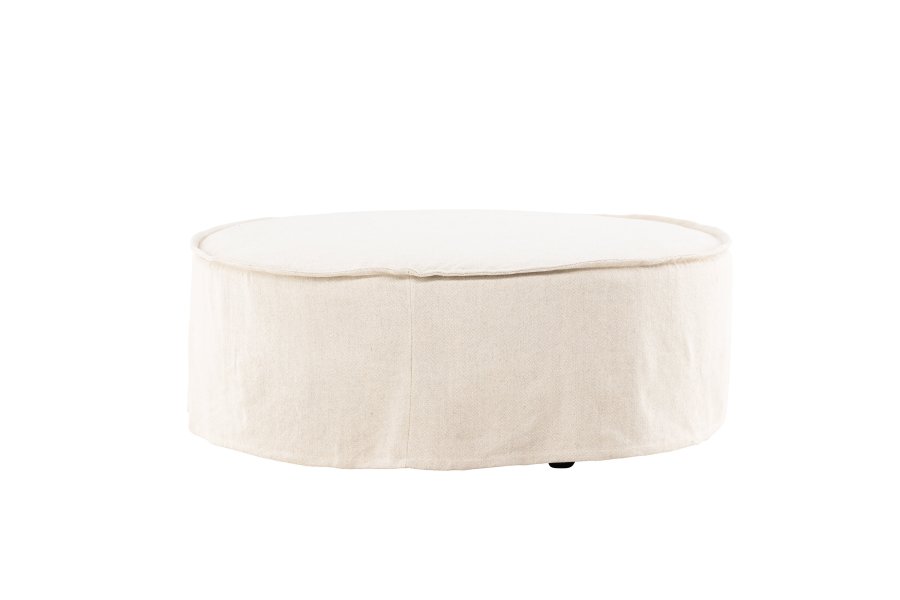 VIND COLLECTION Vindö ottoman, rund - beige stof (101)