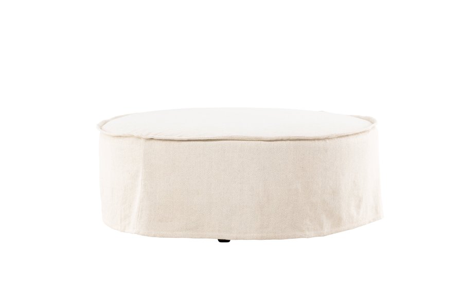 VIND COLLECTION Vindö ottoman, rund - beige stof (101)