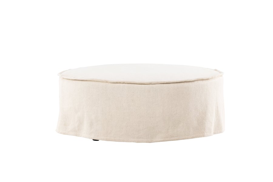 VIND COLLECTION Vindö ottoman, rund - beige stof (101)