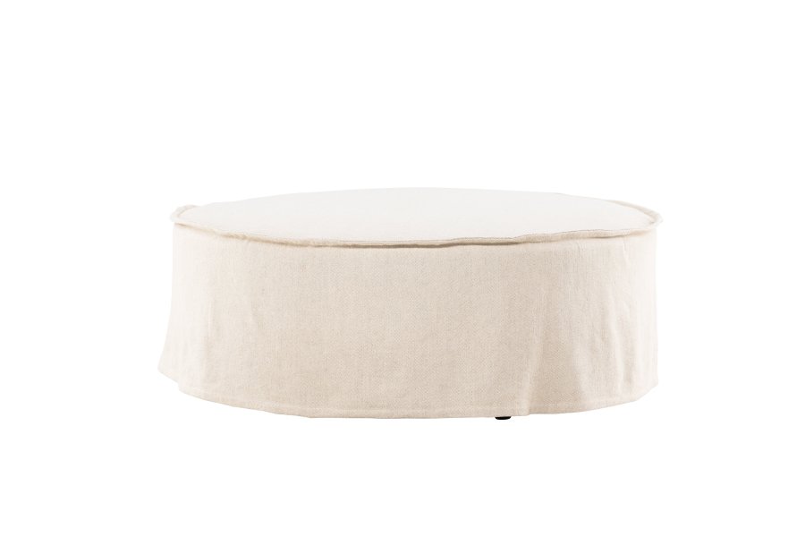 VIND COLLECTION Vindö ottoman, rund - beige stof (101)