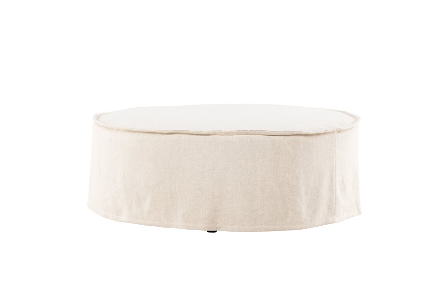 VIND COLLECTION Vindö ottoman, rund - beige stof (101)