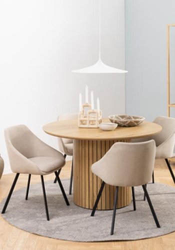 ACT NORDIC Yale spisebord, rund - natur vild eg melamin (120)