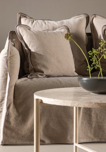 VIND COLLECTION Oskarshamn 3 pers. sofa - beige-brun stof og birketr