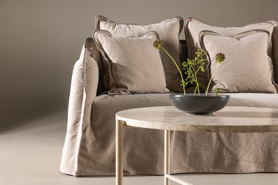 VIND COLLECTION Oskarshamn 3 pers. sofa - beige-brun stof og birketr