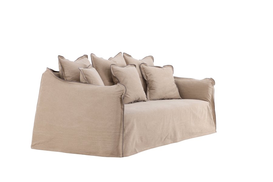 VIND COLLECTION Oskarshamn 3 pers. sofa - beige-brun stof og birketr