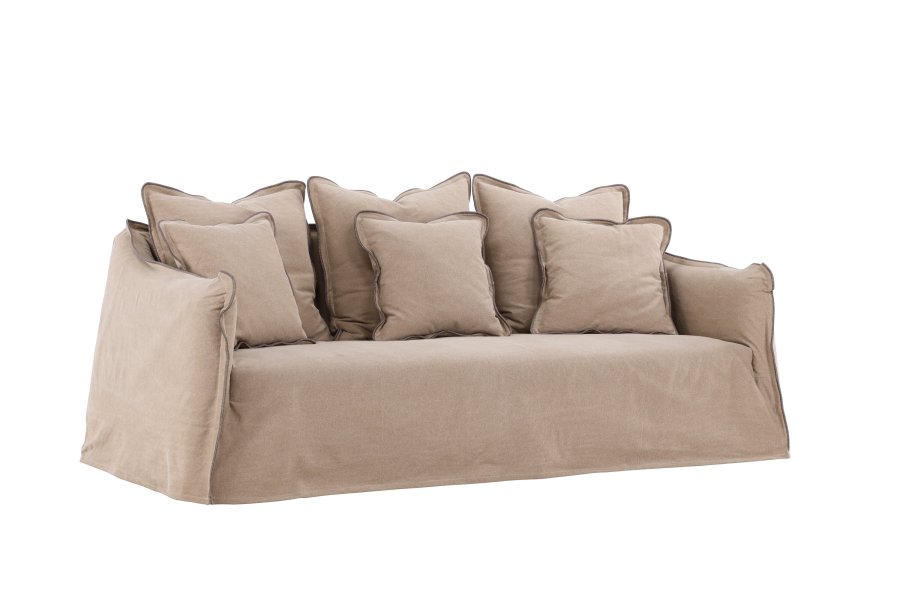 VIND COLLECTION Oskarshamn 3 pers. sofa - beige-brun stof og birketr