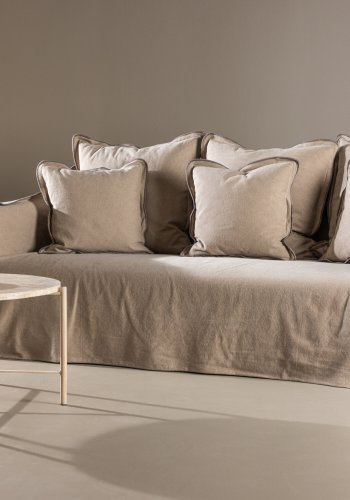 VIND COLLECTION Oskarshamn 3 pers. sofa - beige-brun stof og birketr