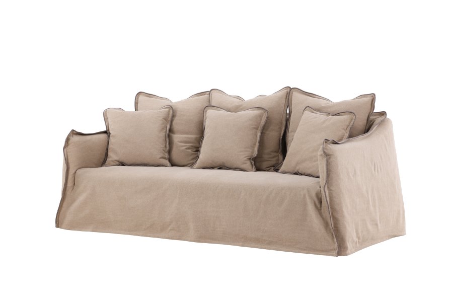VIND COLLECTION Oskarshamn 3 pers. sofa - beige-brun stof og birketr