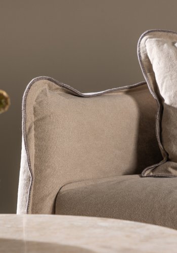 VIND COLLECTION Oskarshamn 3 pers. sofa - beige-brun stof og birketr