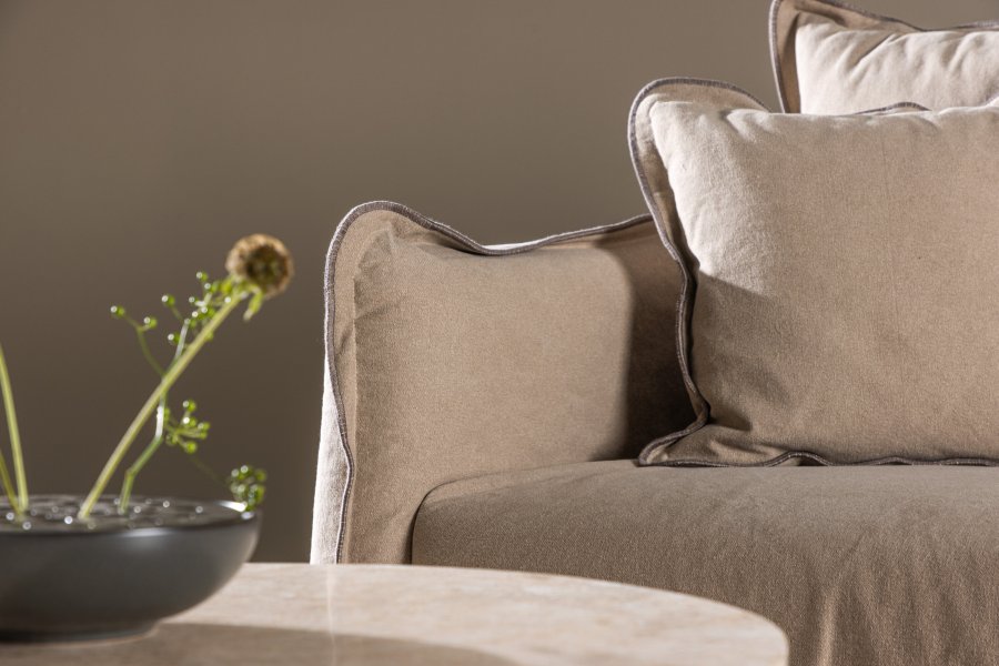 VIND COLLECTION Oskarshamn 3 pers. sofa - beige-brun stof og birketr