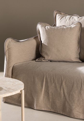 VIND COLLECTION Oskarshamn 3 pers. sofa - beige-brun stof og birketr