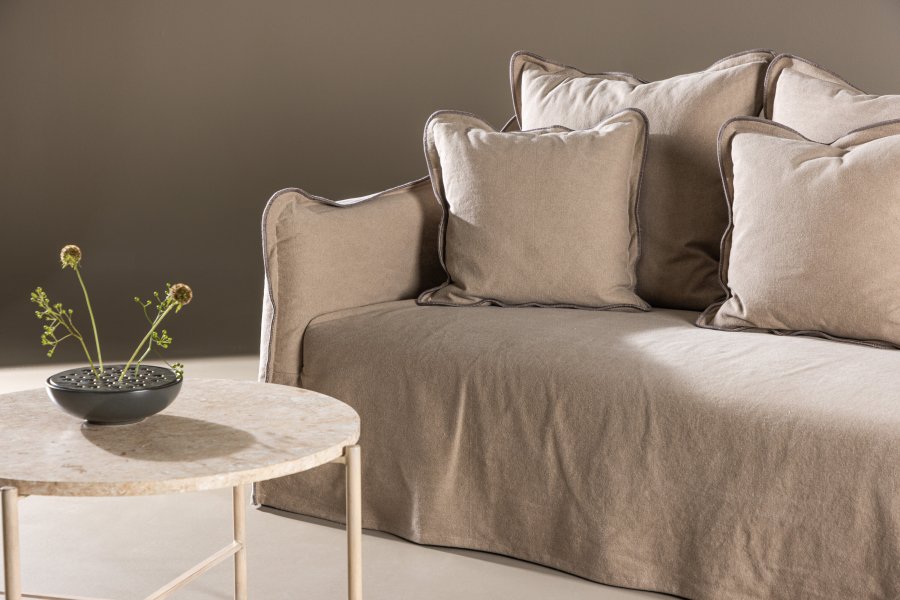 VIND COLLECTION Oskarshamn 3 pers. sofa - beige-brun stof og birketr