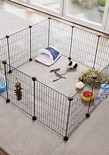 SONGMICS kravlegrd til kledyr, hamster, marsvin, sm dyr - sort metal
