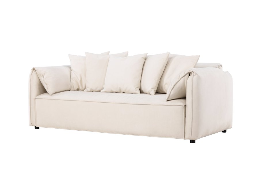 VIND COLLECTION Torekov 3 pers. sofa - beige polyester stof og birketr