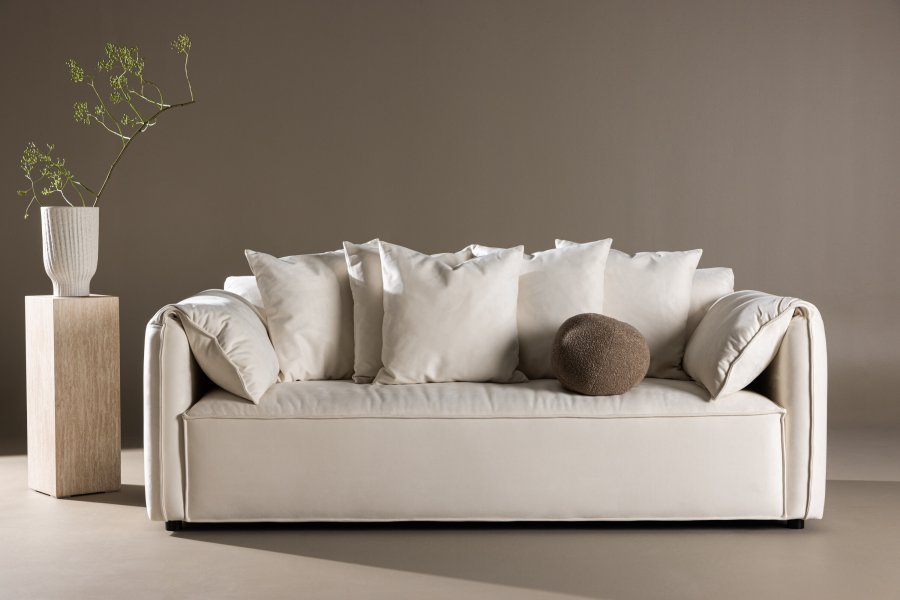 VIND COLLECTION Torekov 3 pers. sofa - beige polyester stof og birketr