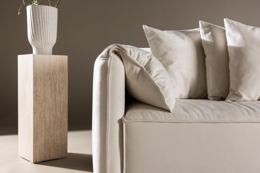 VIND COLLECTION Torekov 3 pers. sofa - beige polyester stof og birketr