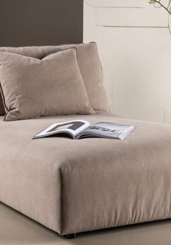 VIND COLLECTION Malö daybed - mrkebrun stof og birketr