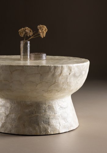 VIND COLLECTION Sandön sofabord, rund - beige capiz (70)