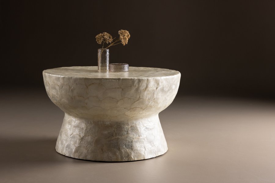 VIND COLLECTION Sandön sofabord, rund - beige capiz (70)