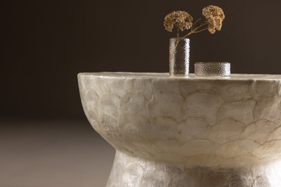 VIND COLLECTION Sandön sofabord, rund - beige capiz (70)